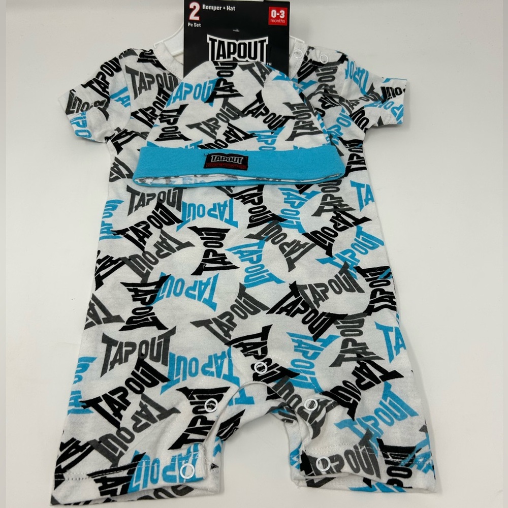 NWT TapOut Baby Bodysuit Romper with Hat